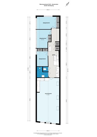 Floor plan - Warmoesstraat 34B, 1012 JE Amsterdam 